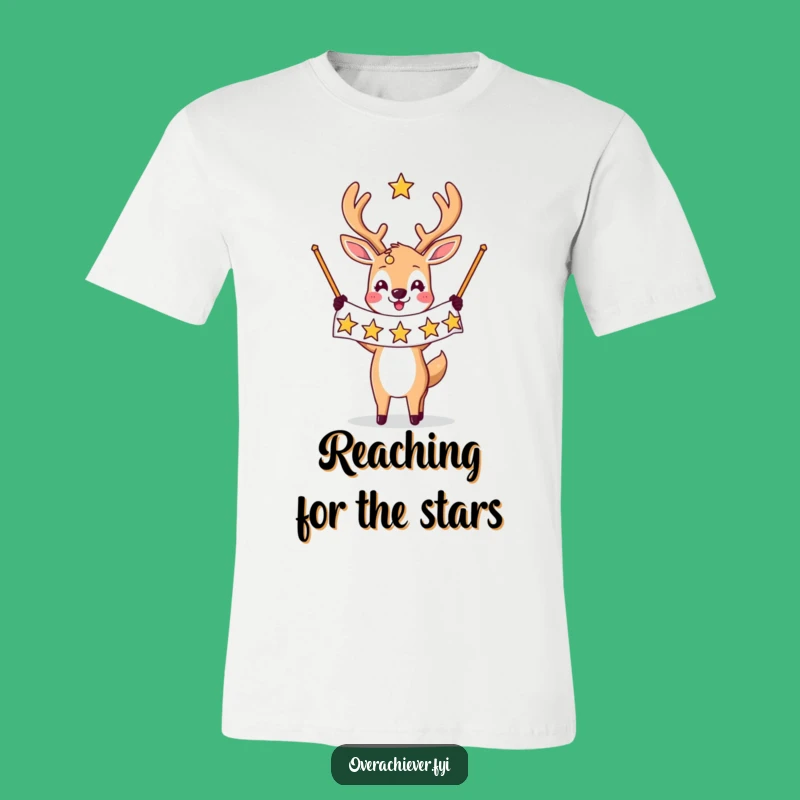 Funny Star Deer T-Shirt: Triumphant Celebration Helper Tee!