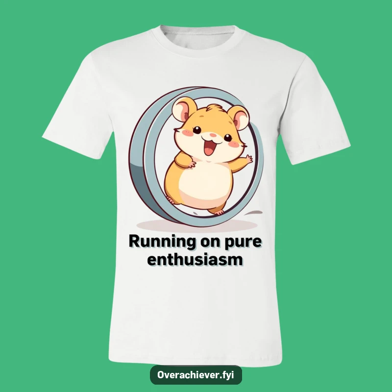 Funny Hamster's Power Wheel T-Shirt: High-Energy Rodent in Motion, Great Gift