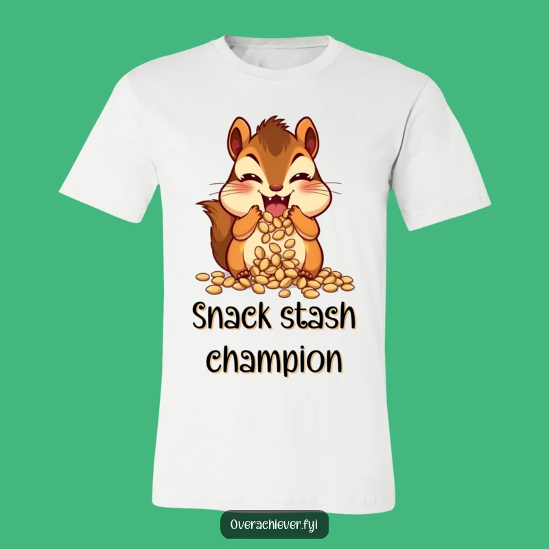 Funny Chipmunk Stuffing Cheeks T-Shirt - Hilarious Hoarder Tee for Snack Enthusiasts