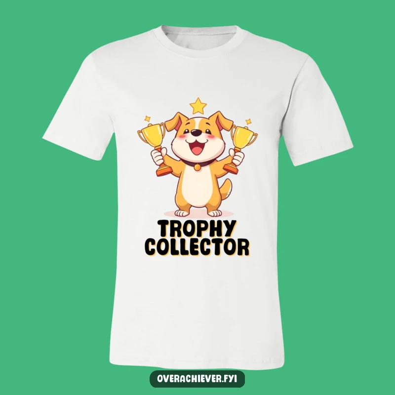 Funny Dog Juggling Trophies T-Shirt - Celebrate Every Victory in Style!