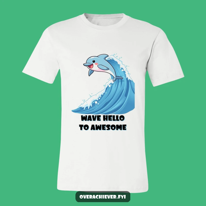 Funny Dolphin Leap T-Shirt: Conquering Waves with Joy, Hilarious Ocean Tee Gift