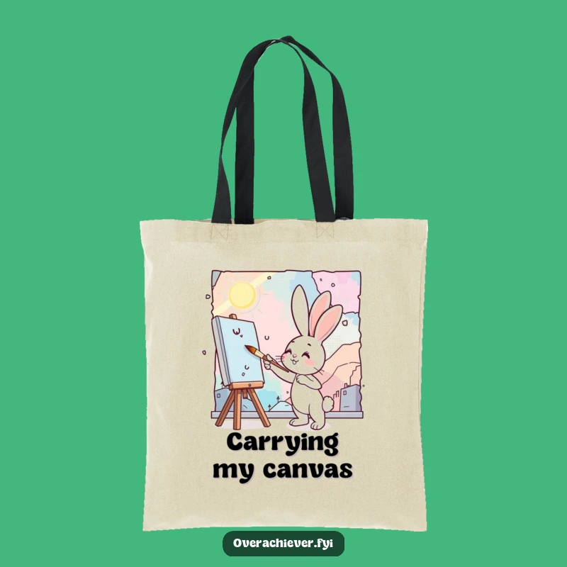 Funny Bunny Artist Tote Bag - Carry Your Masterpieces with This Hilarious Art Bag!