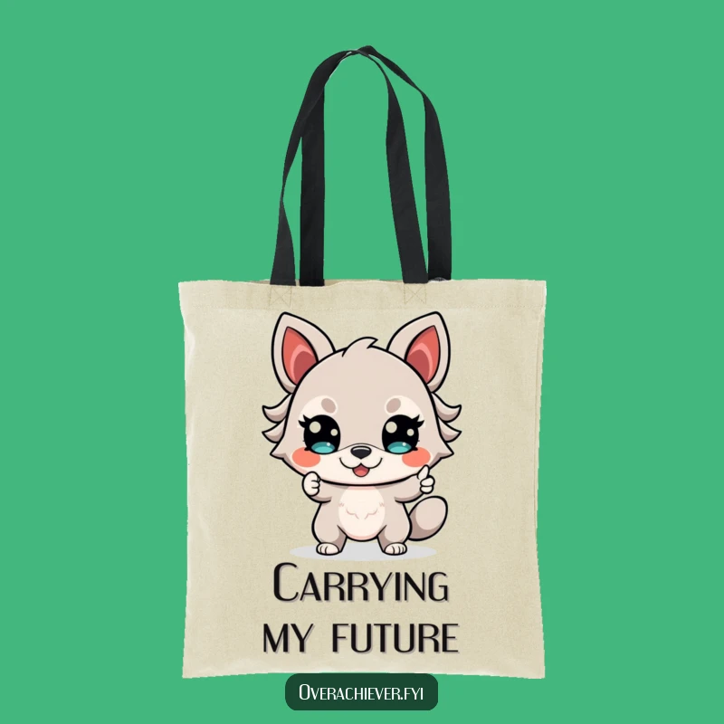 Funny Determined Animal Tote Bag: Confident Smile, Future Ready, Everyday Funny Gift