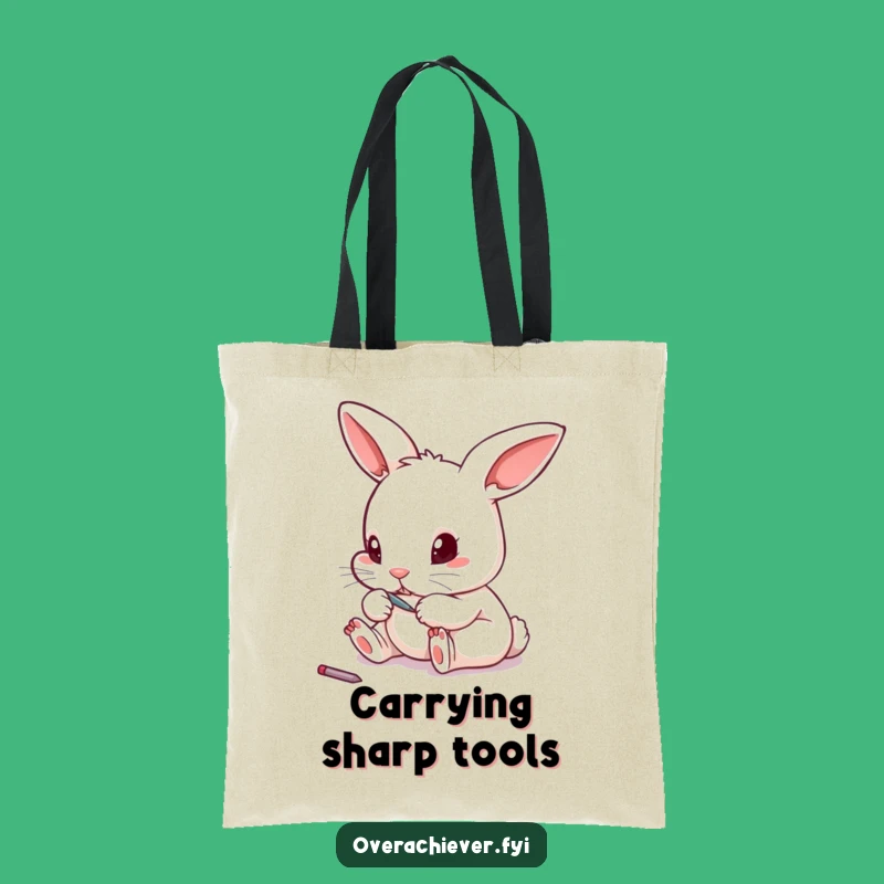 Funny Rabbit Toenail File Tote Bag, Stylish & Amusing Accessory