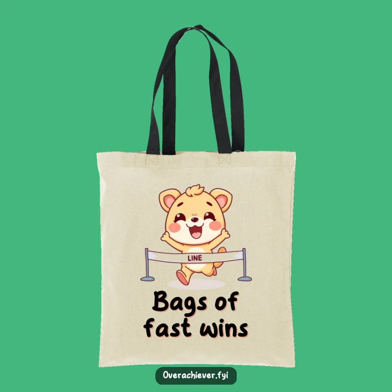 Funny Animal Finish Line Tote Bag - Victory Grin Carry-All for Achievers