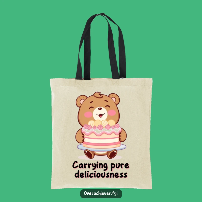 Funny Bear Baker Tote Bag - Carry Your Sweetest Creations with Pride!