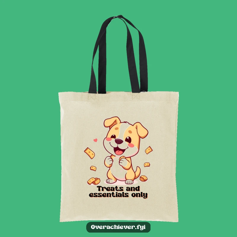 Funny Dog's Treat Trick Tote Bag: Carry Your Essentials with Hilarious Canine Style, Gift Idea