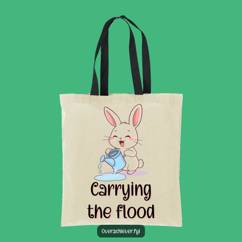Funny Rabbit Watering Tote Bag: Garden Enthusiast's Carry-All, Perfect Funny Gift