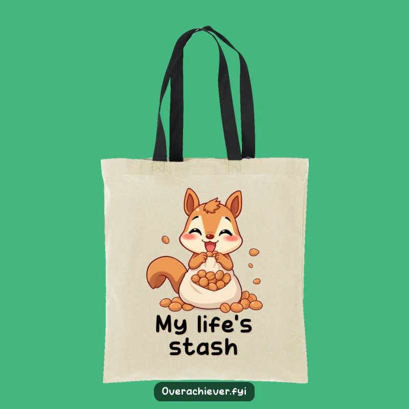 Funny Squirrel Tote Bag - Humorous Bag for Your Stash